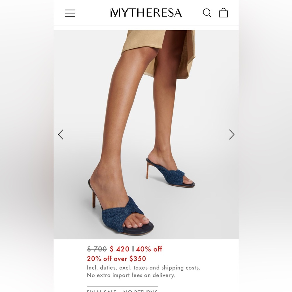 Jacquemus Denim Blue Slide Sandals - SO COMFORTABLE!! - Picture 6 of 6